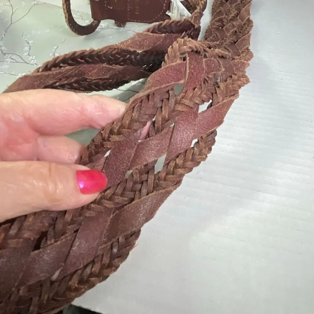 NWT Lucky Brand braided leather belt size S .